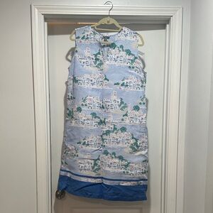 J. Jill Blue Scenic Print Dress